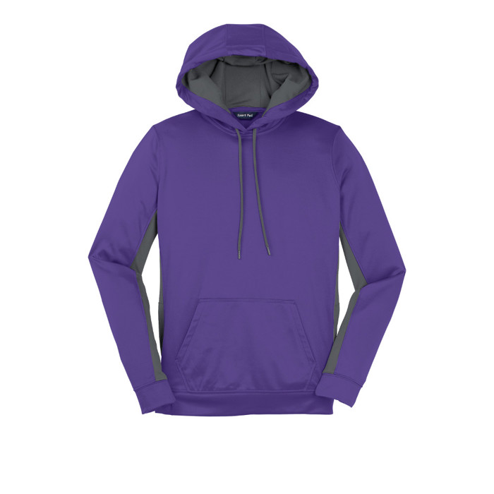 SportTek Ladies SportWick Fleece Colorblock Hooded Pullover