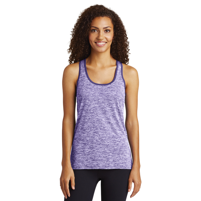 SportTek Ladies PosiCharge Electric Heather Racerback Tank
